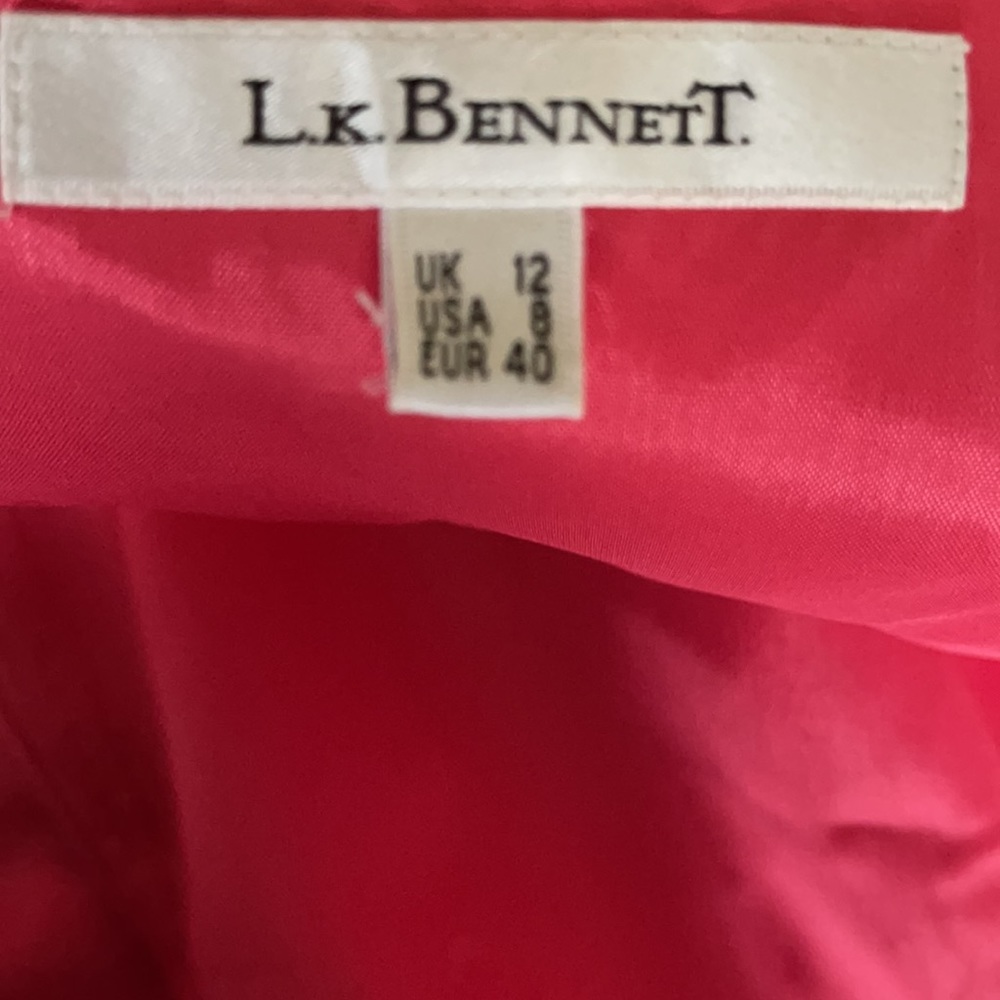 LK Bennett sleeveless coral silk & linen dress 8 - Picture 7 of 8